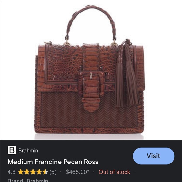 Brahmin Handbags - Brahmin Medium Francine Satchel Pecan Ross (NWOT)